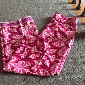 Rachel Zoe Vibrant Pink and White satiny pants